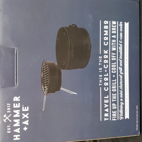 Hammer & Axe NWT Travel-Size 6-can Cooler and Mini Grill - Picture 2 of 5